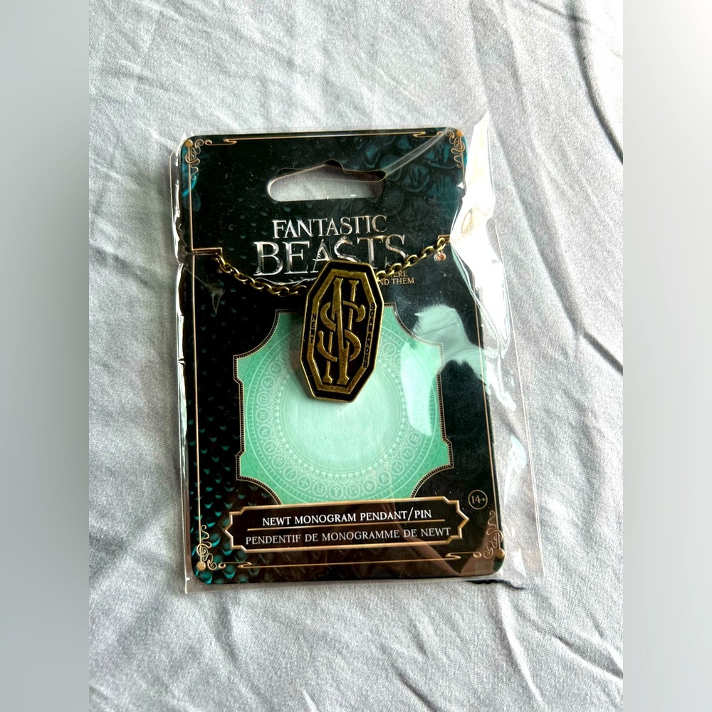 Fantastic Beasts Newt Monogram Pendant/Pin (NWT)